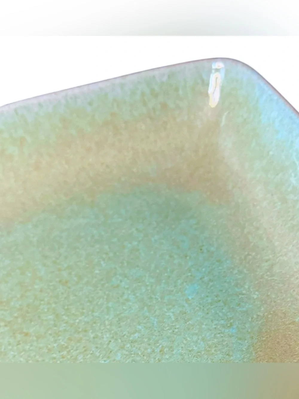 1940’s Signed Glidden Pottery Speckled Matrix Turquoise Glazed Tray Dish